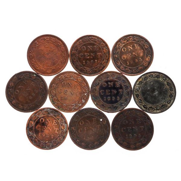 Lot 10 - Canada Large One Cent Coins - 1800's - 1900's