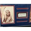 Image 2 : SITTING BULL SIGNED AND CUSTOM FRAMED 14 X 24 (GFA COA) INDEX CARD DISPLAY