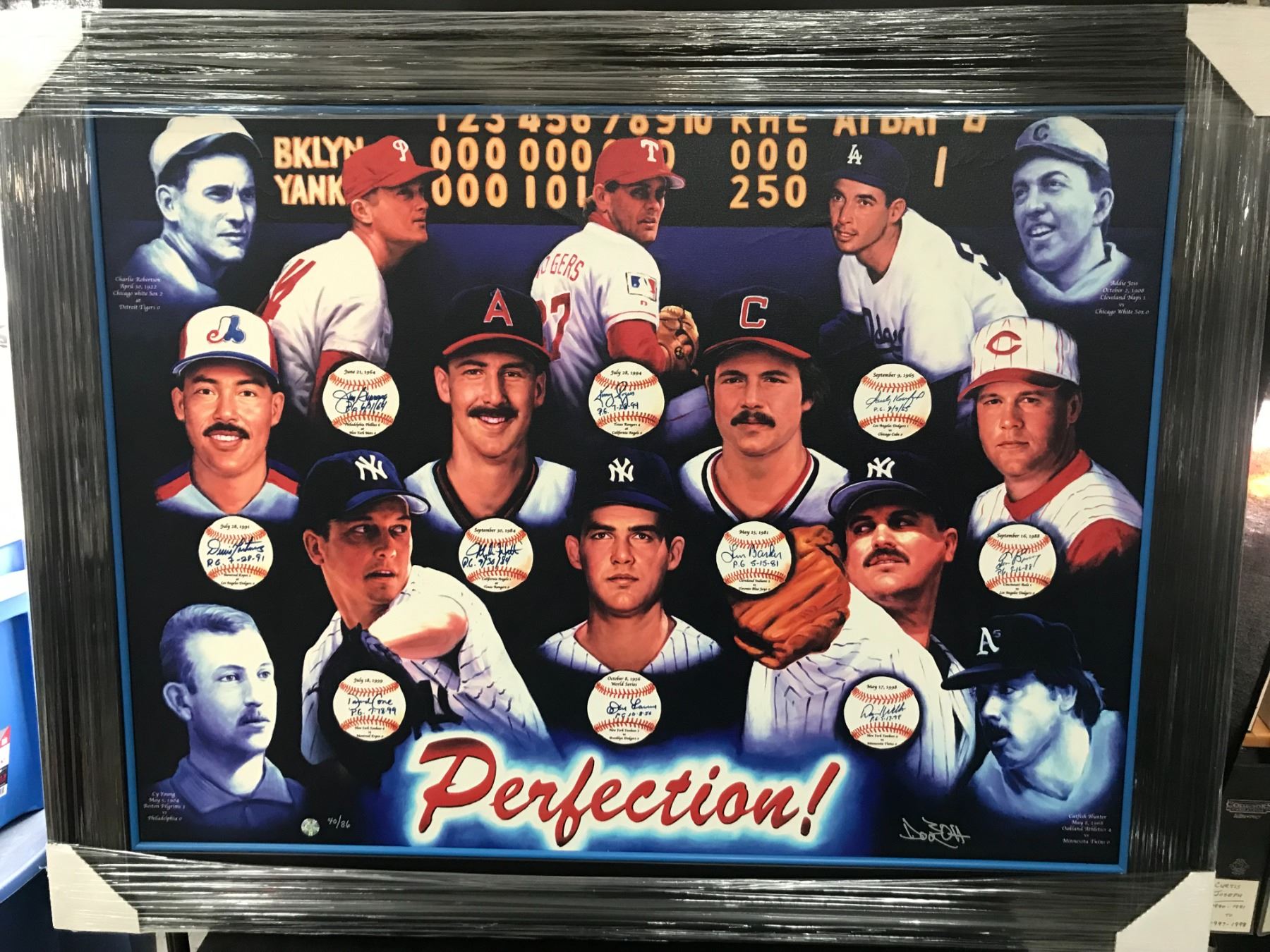 LARGE LTD. EDITION PERFECTION MULTI SIGNED CANVAS 30 X 38 (MLB PERFECT ...