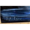 Image 2 : FRAMED ARTIST SIGNED ORIGINAL OIL ON BLACK VELVET 50" X 26" (SMALL TEAR IN VELVET)