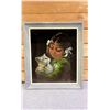 Image 1 : FRAMED ORIGINAL OIL ON BLACK VELVET BY DELPHINE 22.5" X 25"