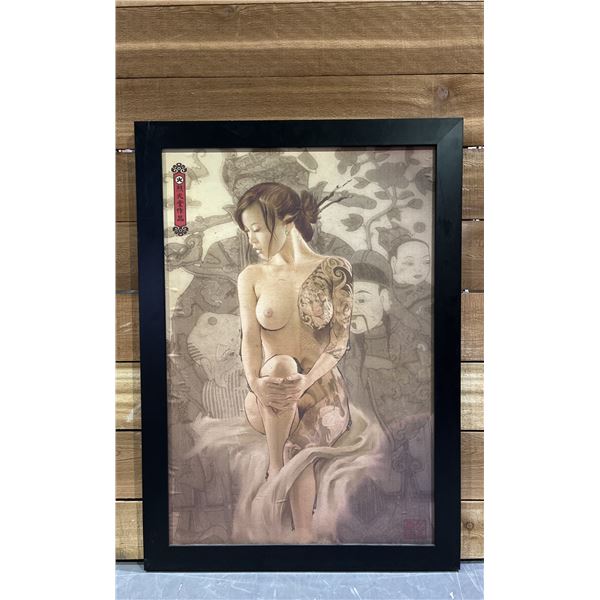 FRAMED PRINT OF WOMAN 25  X 35 