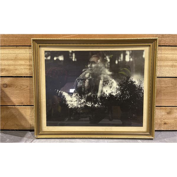 FRAMED PHOTO OF CHIEF DAN GEORGE 22" X 18"