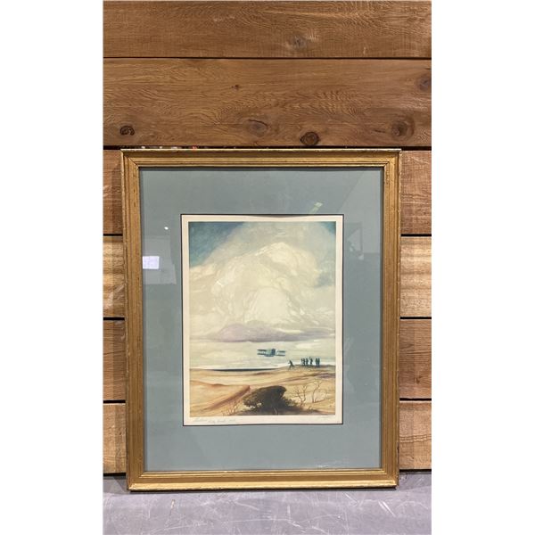 FRAMED PRINT BY AL WETTEL TITLED  AIRBORNE KITTY HAWK 1903  17.5  X 22 