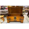 Image 2 : SOLID WOOD LOCKING CHEST WITH KEY 48" X 22" X 24"