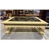 Image 2 : DESIGNER MARGE CARSON SHOW HOME COFFEE TABLE WITH TINTED GLASS  60" X 49" X 21"