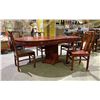 Image 2 : 8PC CARVED DRAGONS ROSEWOOD DINING TABLE & 4 CHAIRS WITH 2 LEAVES (18")