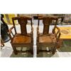 Image 2 : PAIR OF CARVED WOOD CHAIRS (1 DAMAGED/MISSING PIECES)