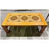 Image 1 : MID CENTURY MODERN TILE INLAID WOOD COFFEE TABLE 57" X 29.5" X 19.5"