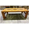 Image 2 : MID CENTURY MODERN TILE INLAID WOOD COFFEE TABLE 57" X 29.5" X 19.5"