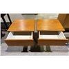 Image 2 : PAIR OF SINGLE DRAWER WOOD NIGHT STANDS 10.5" X 17" X 22.5"