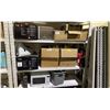 Image 2 : 3 SHELVES OF ASSORTED ITEMS INCLUDING; LG MICROWAVE, PANASONIC MICROWAVE, AND MORE *MAY BE MISSING