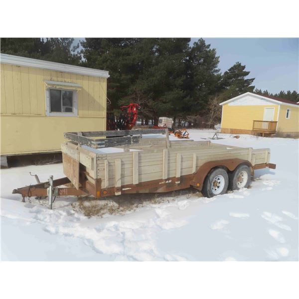 Load Boss Bumper Hitch 16' Tandem Flat Deck with Removable Stake Sides -Has TOD