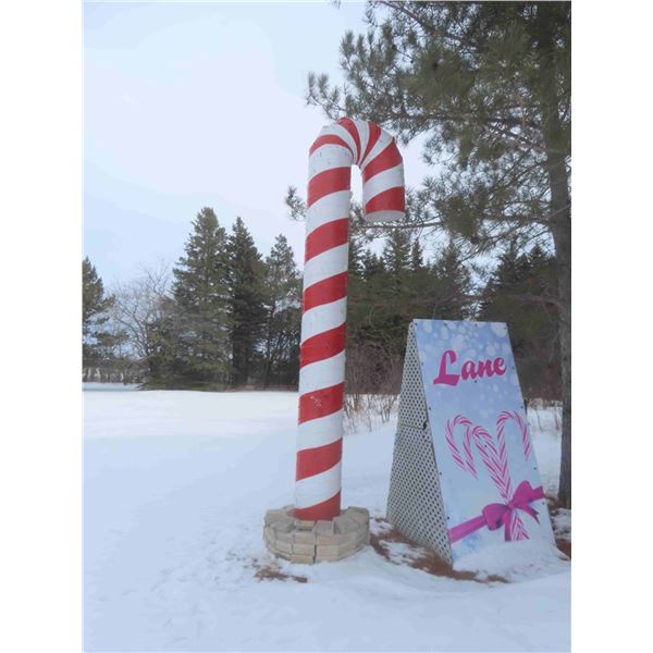 2 Candy Cane Displays Made From Metal Culverts 18'' Diameter x Approx. 16' Long  - Display Use /