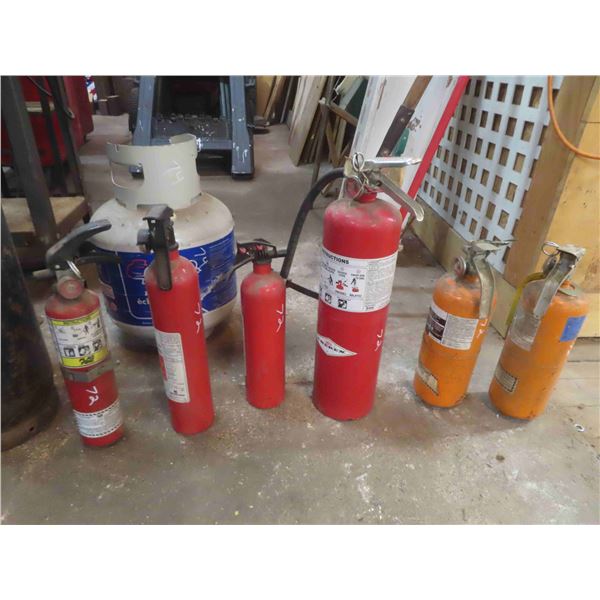 6 Fire Extinguishers ( 1/2 with Product, 1/2 Empty )