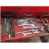 Image 6 : Metal Top Section Tool Cabinet on Homemade Wood Cabinet with Tools ; Wrenches, Sockets, 