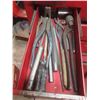 Image 8 : Metal Top Section Tool Cabinet on Homemade Wood Cabinet with Tools ; Wrenches, Sockets, 