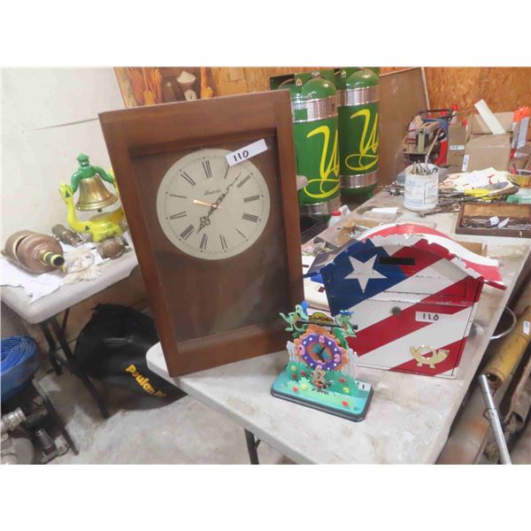 Metal Mail Box, Mantle Clock, Decorative Cartoon Clock