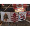 Image 1 : 3 Metal Framed Christmas Signs , Largest is 58'' x 48''
