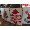 Image 3 : 3 Metal Framed Christmas Signs , Largest is 58'' x 48''
