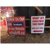 Image 1 : 2 Metal Framed Signs 56'' x 48'' & 55'' x 36''