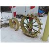 Image 5 : 4 Steel Wheels : 2 Rear Tractor Wheels 40'' Diameter Plus Lugs , 2 Front Tractor Wheels