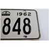 Image 3 : Ontario 1962 License Plate