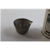 Image 2 : Pyroil Measuring Cup - 2oz, Vesta Oil Tin, Vintage Tornado Dust Tin - Sealed, Mini Coal Tin