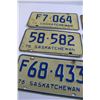 Image 2 : (3) Pairs Sask 1976 License Plates