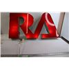 Image 1 : RA Sign - 17" x 34", Lights Up, Has Crack