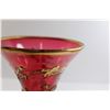 Image 2 : Cranberry Glass and Gold Vase