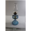 Image 1 : Blue Glass Kerosene Lamp