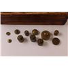 Image 2 : Vintage Brass Balance Scale Weights with Wooden Box - Various Sizes/Weights