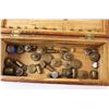 Image 3 : Vintage Brass Balance Scale Weights with Wooden Box - Various Sizes/Weights