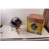 Image 1 : *Classic Treasures Large Lampis (Gemstone) Globe with Compass & Solid Brass Stand - with Original Bo