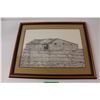 Image 2 : Bernie Brown 1986 Barn Framed Print - 18x22"