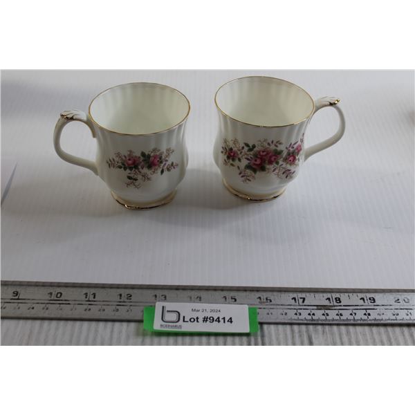 (2) Royal Albert Lavender Rose Bristol Style Coffee Mugs