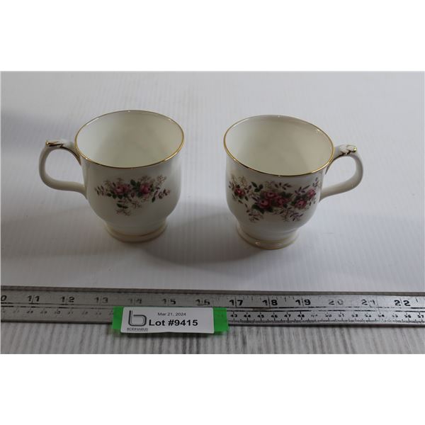 (2) Royal Albert Lavender Rose Lyric Style Coffee Mugs