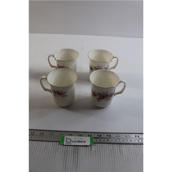 (4) Royal Albert Lavender Rose Montrose Style Coffee Mugs