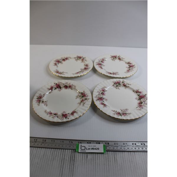 (4) Royal Albert Lavender Rose 8" Salad Plates