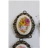 Image 2 : (4) Mini Embroidered Images in Frames