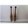 Image 1 : Pair of Vintage Wooden Throwing Clubs