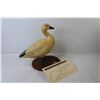 Image 11 : Ducks Unlimited Canada - Carved Wood Duck on Plaque w/Signature (small ding/damage on back)