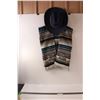 Image 1 : Vintage Beco Denim Western Hat (Size M - 7-7 1/8) & Mexican Poncho - No Tags Size Med - Large