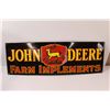 Image 2 : John Deere Farm Implements Porcelain Sign - 12x36"
