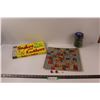 Image 1 : Vintage Snakes and Ladders Game in Original Box (Incomplete) & Jar of Marbles