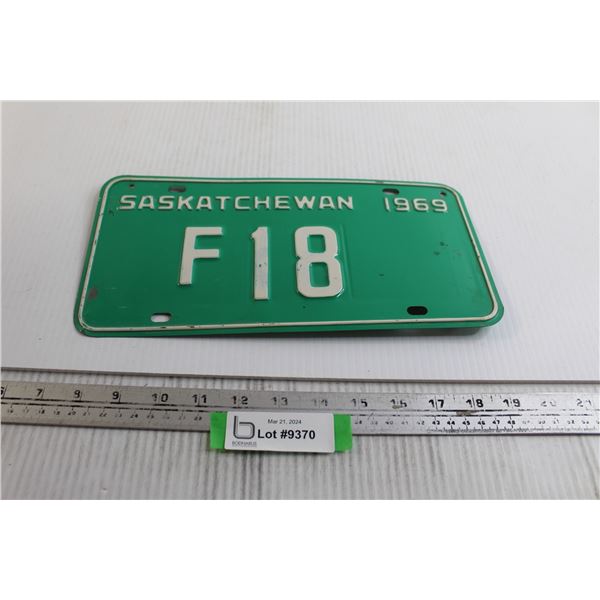 Saskatchewan 1969 Farm License Plate