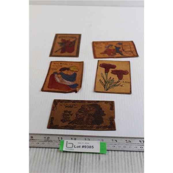 (5) Leather Post Cards