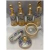 Image 3 : Rare 1920s Art Nouveau Czech 10-pc Enamelled Gold Gilt Dresser Set