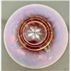 Image 2 : Dugan Carnival Glass Pumpkin Peach Opal Four Flowers Dessert Plate Circa 1909
